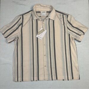 Denim & Flower Beige and Blue Striped Shirt